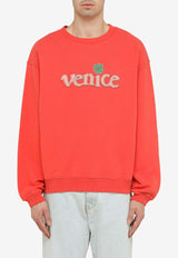 Erl Vince Crewneck Pullover Sweatshirt Orange