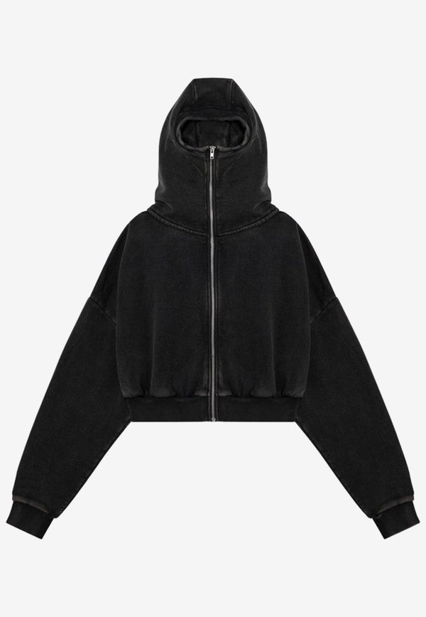 Entire Studios Zip-Up Cropped Hoodie Black ES2156CO/P_ENTST-WB