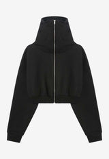 Entire Studios Cropped Zip-Up Hooded Sweatshirt Black ES2156CO/Q_ENTST-SO