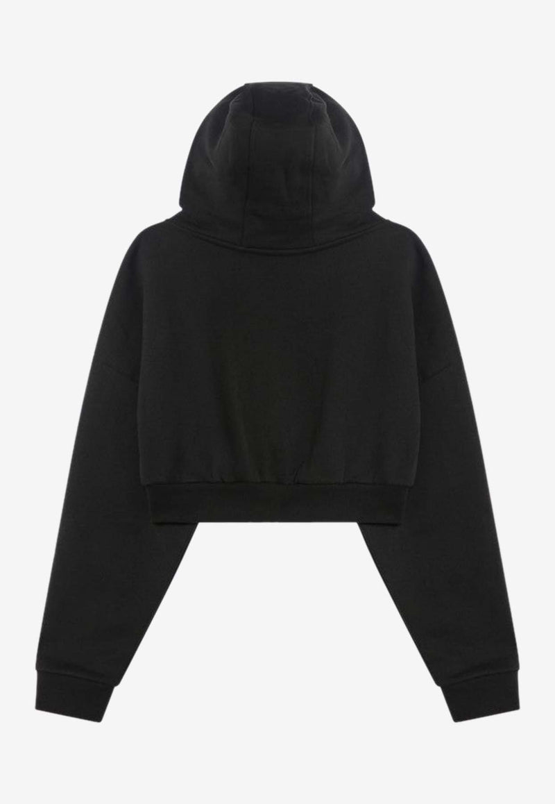 Entire Studios Cropped Zip-Up Hooded Sweatshirt Black ES2156CO/Q_ENTST-SO