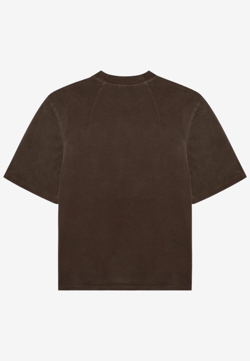 Entire Studios Washed Crewneck T-shirt Brown ES2252CO/P_ENTST-BT