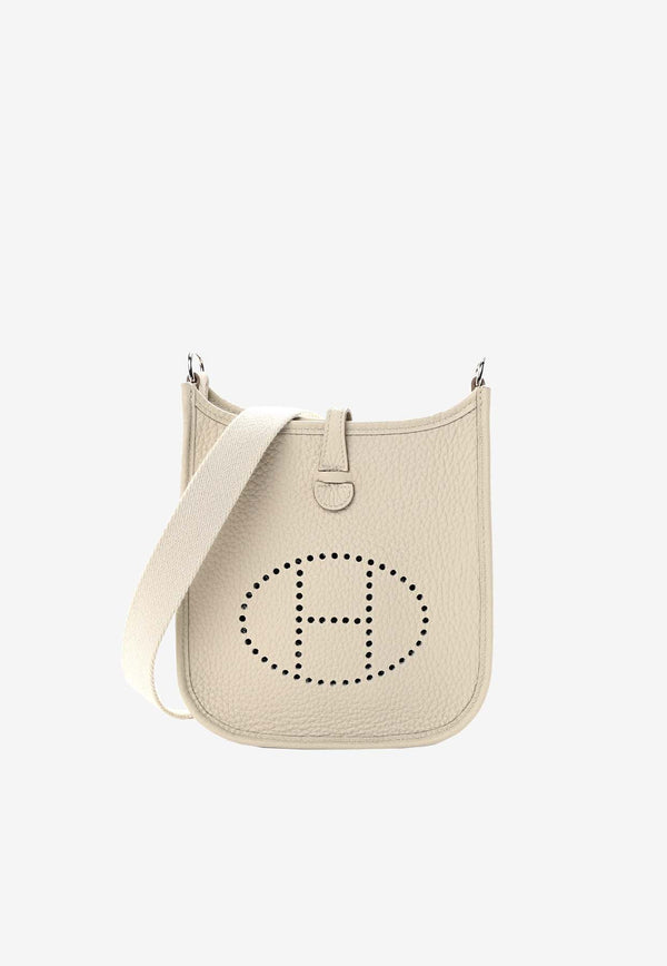 Hermès Mini Evelyne 16 Amazone in Beton Clemence Leather with Palladium Hardware