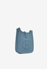 Hermès Mini Evelyne 16 in Bleu Jean Clemence Leather with Gold Hardware