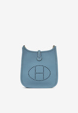 Hermès Mini Evelyne 16 in Bleu Jean Clemence Leather with Gold Hardware