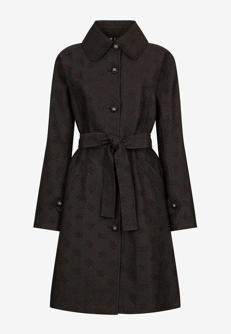 Dolce 
Gabbana DG Logo Trench Coat F0C3RT HJMOW N0000 Black