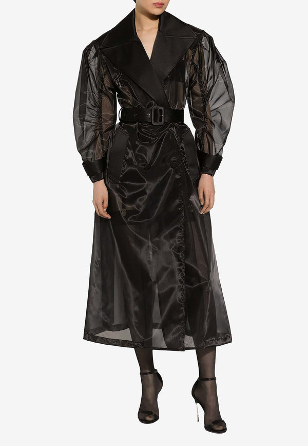 Dolce 
Gabbana Organza Trench Coat F0D1OT FUMG9 N0000 Black