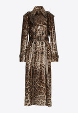 Dolce 
Gabbana Leopard Print Coated Trench Coat Brown F0V9HT FSSKF HY13M