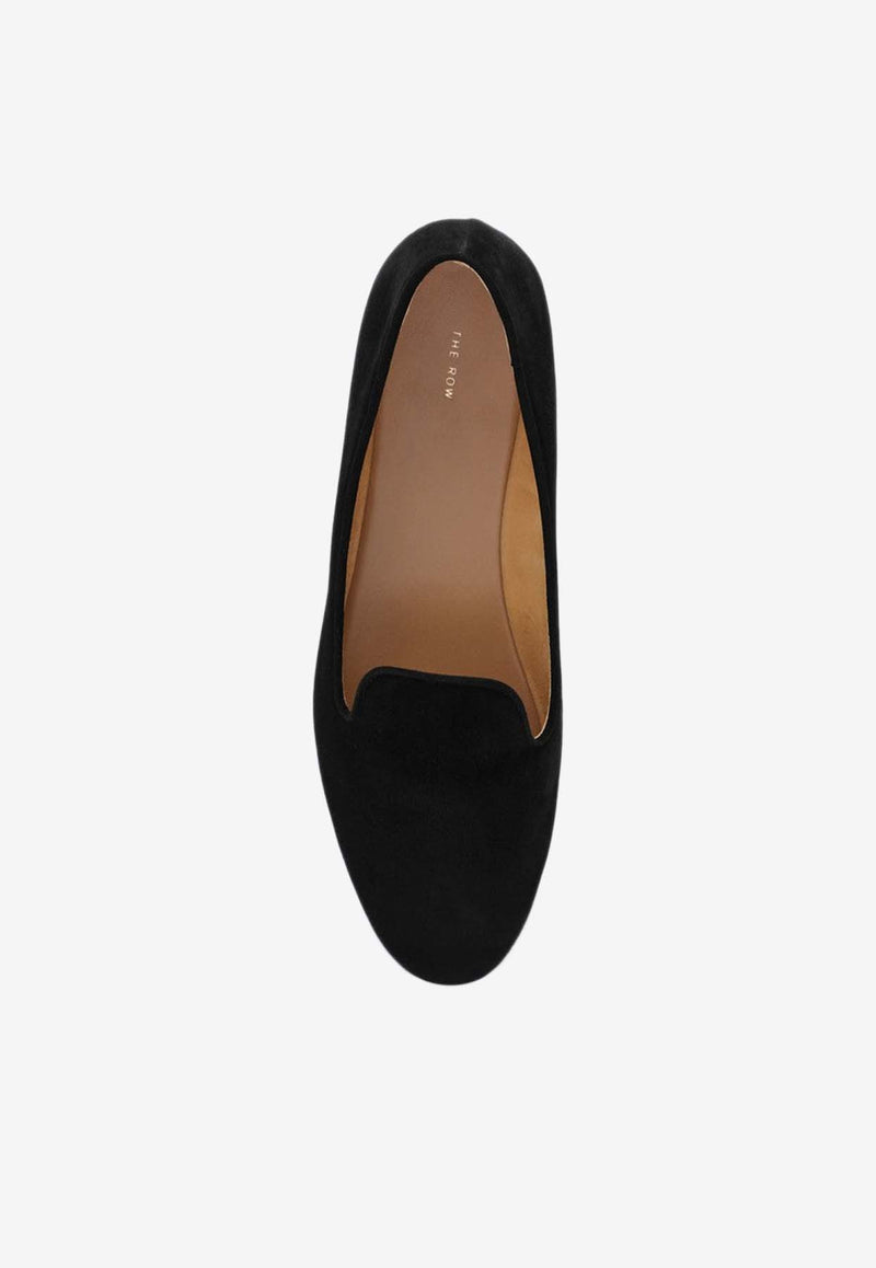 The Row Tippi Classic Suede Loafers Black F1511L21/O_THERO-BLK