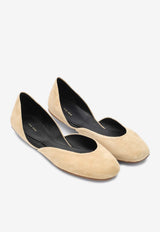 The Row Gemma Suede Ballet Flats Beige F1518L21/O_THERO-TRC