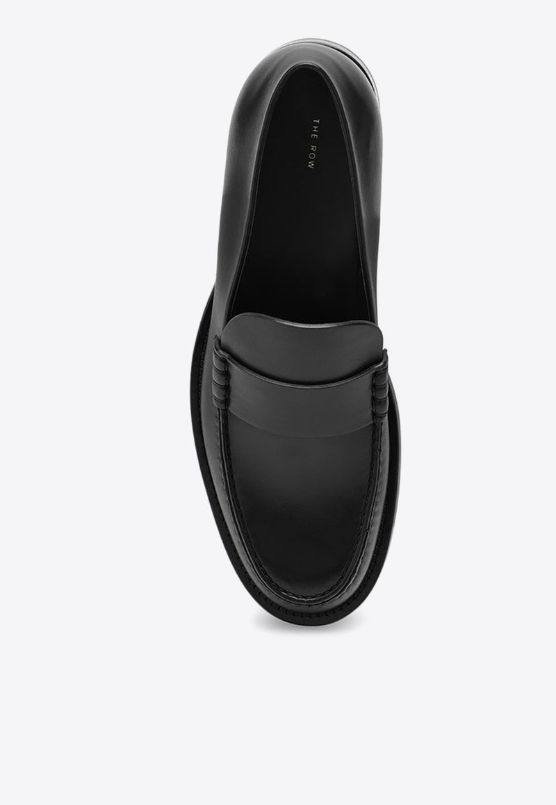 The Row Novus Calf Leather Loafers Black F1553L600/P_THERO-BLK