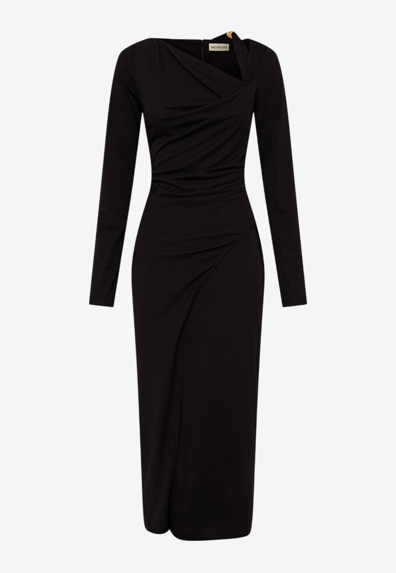 NICHOLAS Luca Fitted Midi Dress Black F24D2525PBBLACK