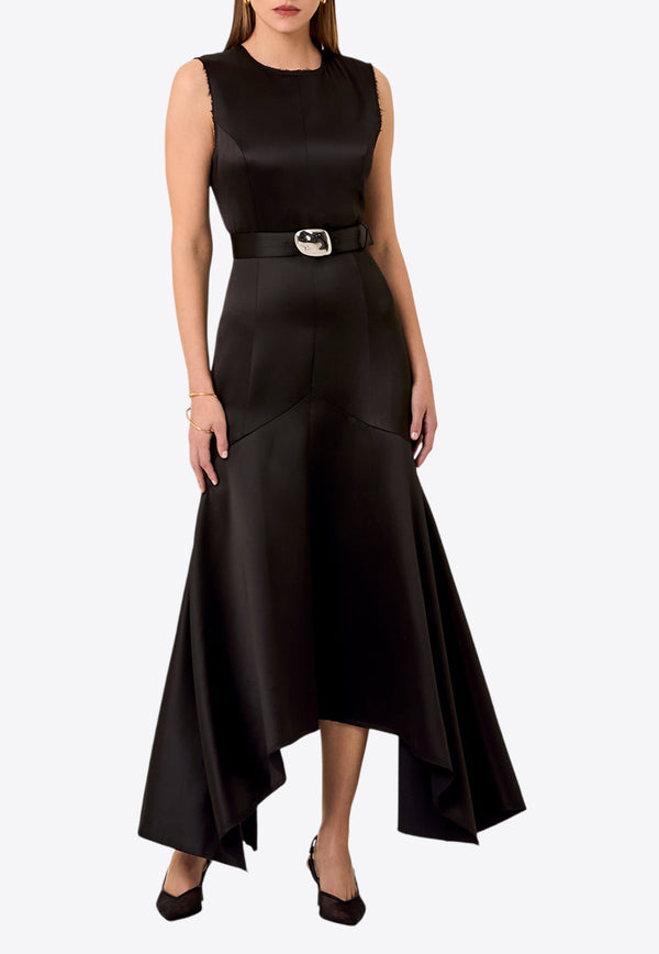 NICHOLAS Carla Satin Crepe Midi Dress Black F24D2573APBLACK