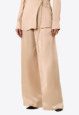 NICHOLAS Iman Wide-Leg Silk Blend Pants Beige F24P0672VSBEIGE