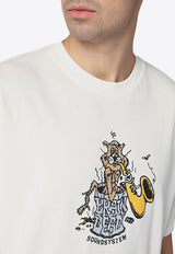 Brain Dead Logo Print Crewneck T-shirt White F24T00004079CO/P_BRAID-NT