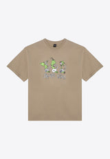 Brain Dead Logo Print Crewneck T-shirt Beige F24T00004086CO/P_BRAID-SA