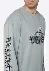 Brain Dead Bio Dog Jersey Long-Sleeved T-shirt Gray F24T01004089CO/P_BRAID-SE