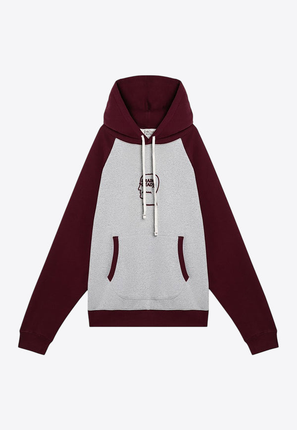 Brain Dead Fleece Logo Raglan Hooded Sweatshirt Burgundy F24T09003912CO/P_BRAID-OA