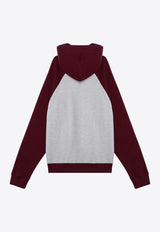 Brain Dead Fleece Logo Raglan Hooded Sweatshirt Burgundy F24T09003912CO/P_BRAID-OA