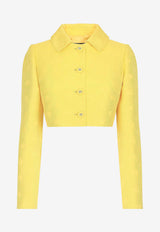 Dolce 
Gabbana DG Logo Cropped Jacket F26DHT HJMOW A3776 Yellow