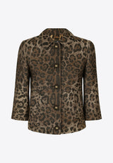 Dolce 
Gabbana Leopard Wool Cropped Jacket Brown F26V4T FJ3D9 S8180