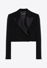 Dolce 
Gabbana Wool Gabardine Cropped Tuxedo Jacket Black F291WTFU21E/P_DOLCE-N0000