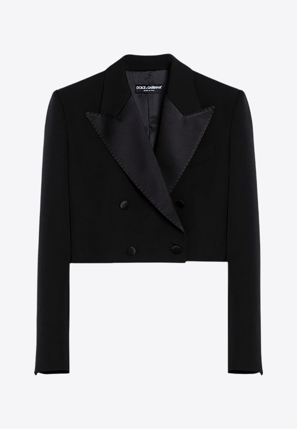 Dolce 
Gabbana Wool Gabardine Cropped Tuxedo Jacket Black F291WTFU21E/P_DOLCE-N0000