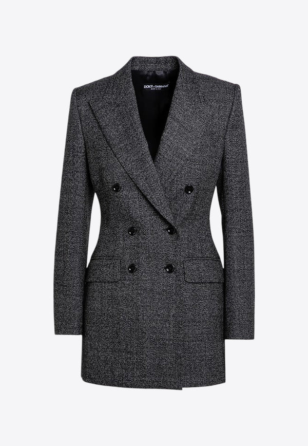 Dolce 
Gabbana Double-Breasted Tweed Blazer Gray F29BITFM2G4/P_DOLCE-S8031