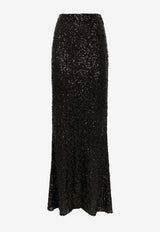 Dolce 
Gabbana Sequined Mermaid Maxi Skirt F4BBAT HLMZM N0000 Black