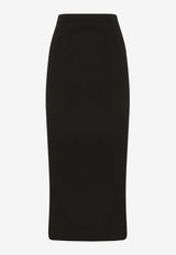 Dolce 
Gabbana High-Waist Wool Pencil Skirt Black F4BZBT FU23Q N0000