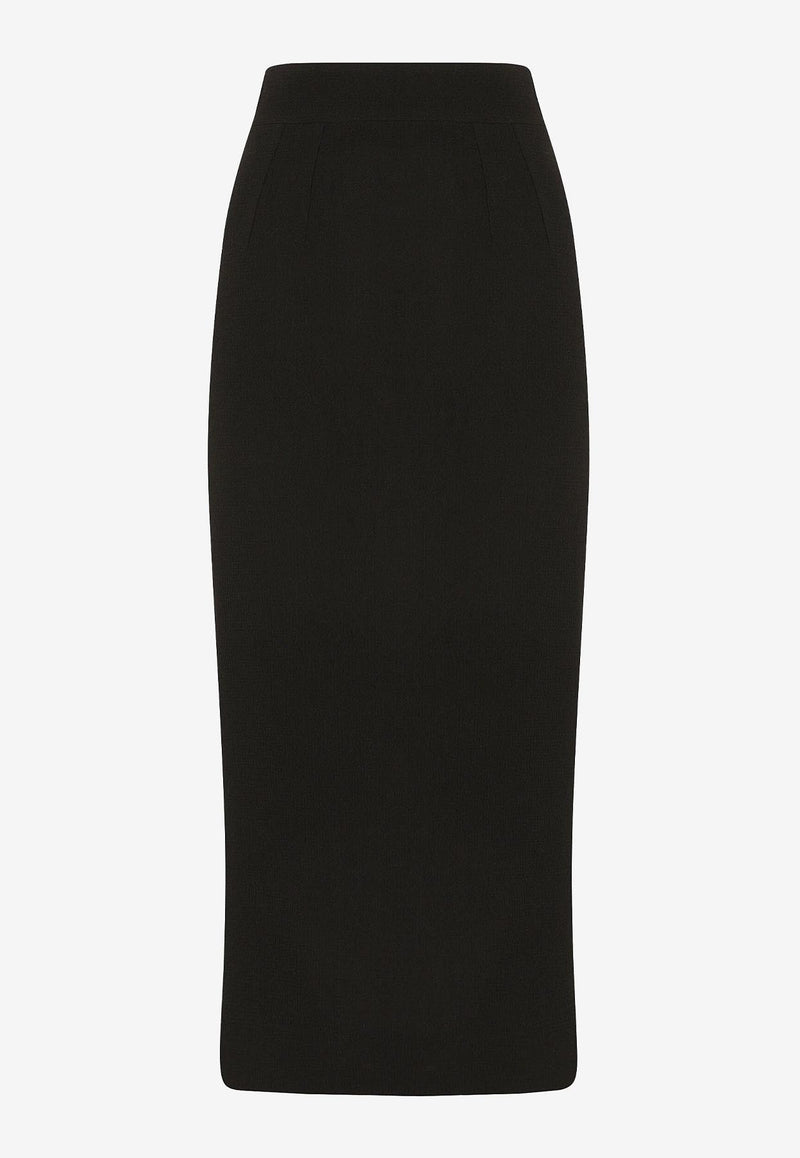 Dolce 
Gabbana High-Waist Wool Pencil Skirt Black F4BZBT FU23Q N0000