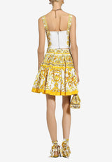 Dolce 
Gabbana Majolica Print Pleated Mini Skirt F4CB1T HH5DV HG3TN Yellow