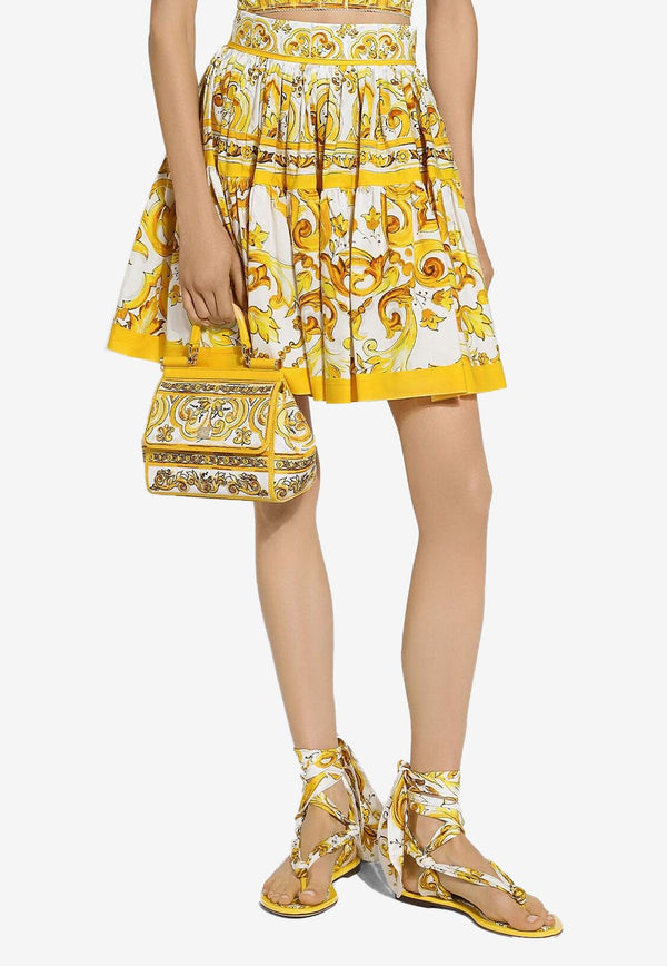 Dolce 
Gabbana Majolica Print Pleated Mini Skirt F4CB1T HH5DV HG3TN Yellow