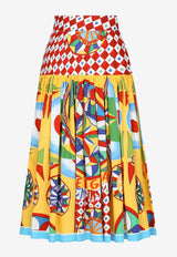 Dolce 
Gabbana Carretto Print Pleated Midi Skirt Multicolor F4CFCT FI5G0 HH4KV