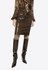 Dolce 
Gabbana Shiny Mini Pencil Skirt Brown F4COJT FURMV M1512