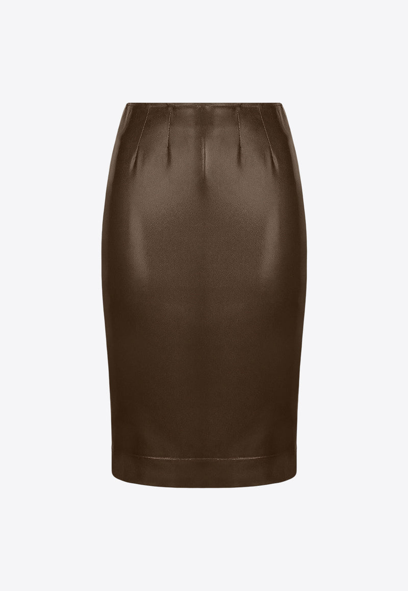 Dolce 
Gabbana Shiny Mini Pencil Skirt Brown F4COJT FURMV M1512