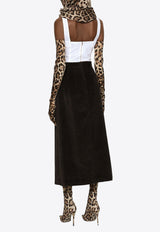 Dolce 
Gabbana High-Waist Corduroy Midi Skirt Dark Brown F4CPET FUWEU M0682