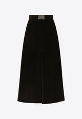 Dolce 
Gabbana High-Waist Corduroy Midi Skirt Dark Brown F4CPET FUWEU M0682