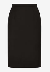 Dolce 
Gabbana Wool Crepe Knee-Length Pencil Skirt F4CR0T HUMF2 N0000