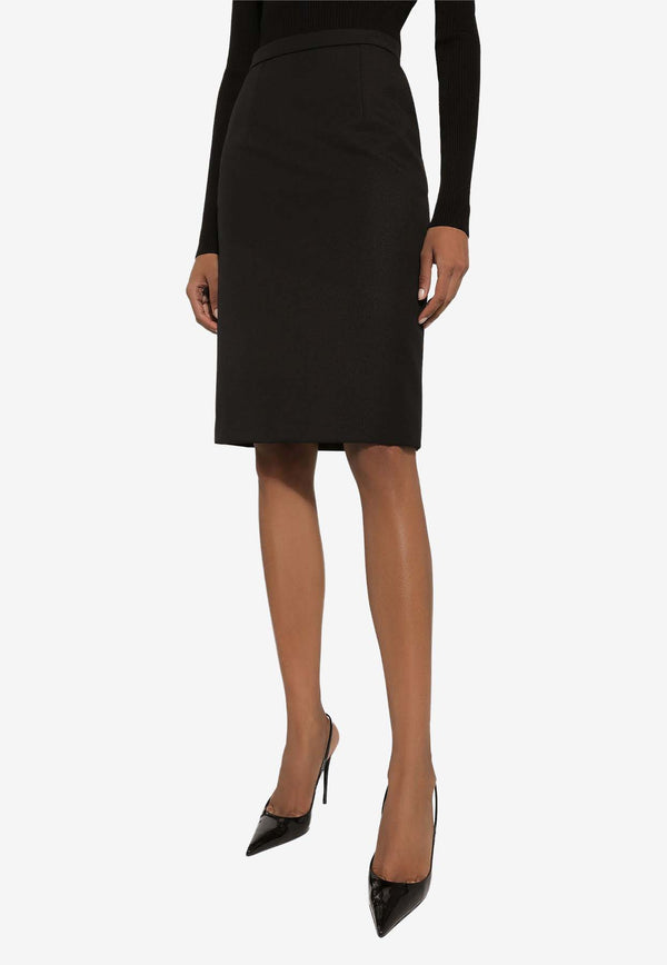 Dolce 
Gabbana Wool Crepe Knee-Length Pencil Skirt F4CR0T HUMF2 N0000