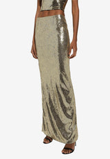 Dolce 
Gabbana Sequined Mermaid Maxi Skirt F4CRWT FLMK4 S0985 Gold