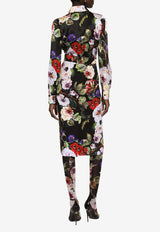 Dolce 
Gabbana All-Over Floral-Patterned Midi Skirt F4CS8T FSA56 HN4YA Black