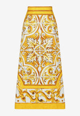 Dolce 
Gabbana Majolica Print Brocade Midi Skirt F4CUNT FPTAX HG5DQ Yellow