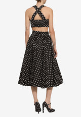 Dolce 
Gabbana Polka Dot Print Flared Midi Skirt F4CWBT HS5R7 HNZQW Black