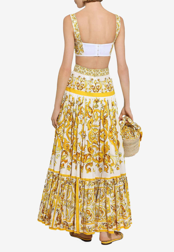 Dolce 
Gabbana Majolica Print Flared Maxi Skirt F4CX0T HH5A5 HG3TN Yellow