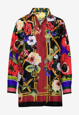 Dolce 
Gabbana Floral Long-Sleeved Silk Shirt F5J06T HI1QL S9000