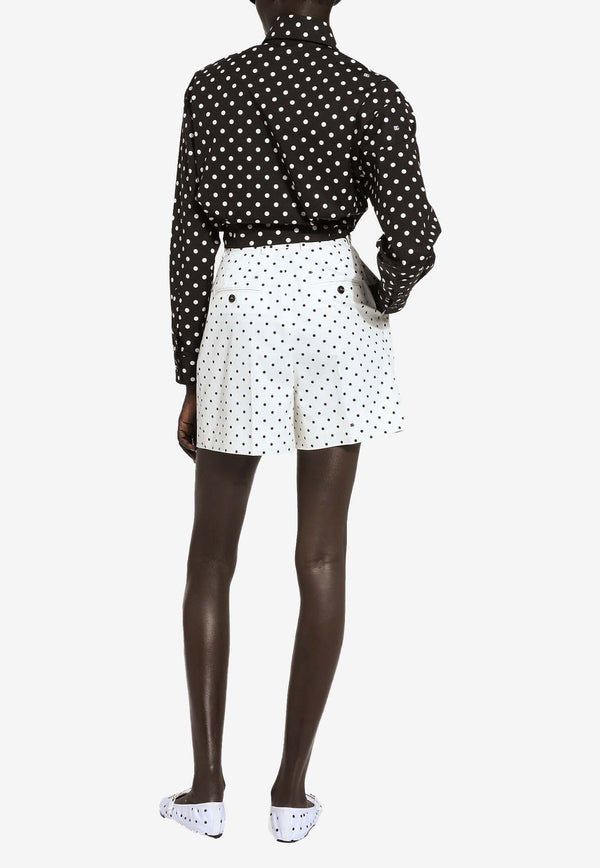 Dolce 
Gabbana Polka Dot Print Cropped Shirt F5P61T FSFNR HNZQW Black