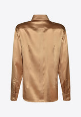 Dolce 
Gabbana Long-Sleeved Silk Shirt Champagne F5R13T FU1AU M2366