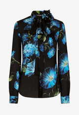 Dolce 
Gabbana Bow-Tie Bluebell Silk Shirt F5R65T IS1SY HN4YH