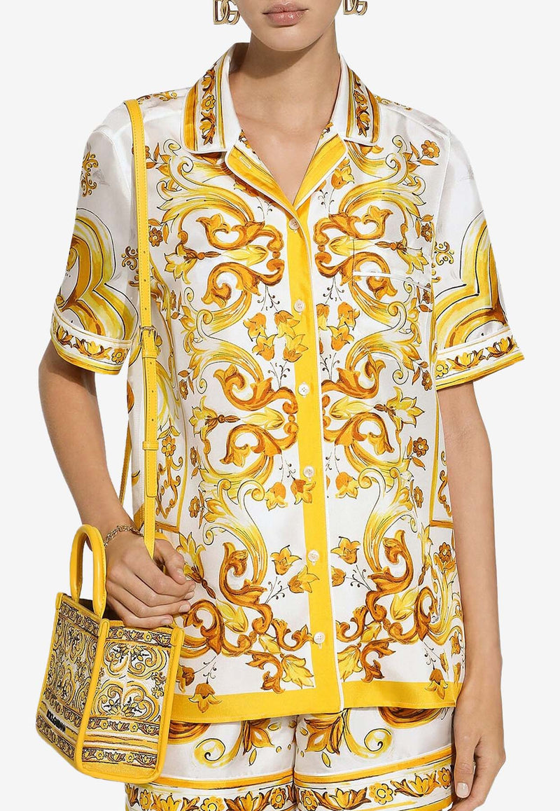 Dolce 
Gabbana Majolica Print Silk Shirt F5S02T HI1TK HG3TN Yellow