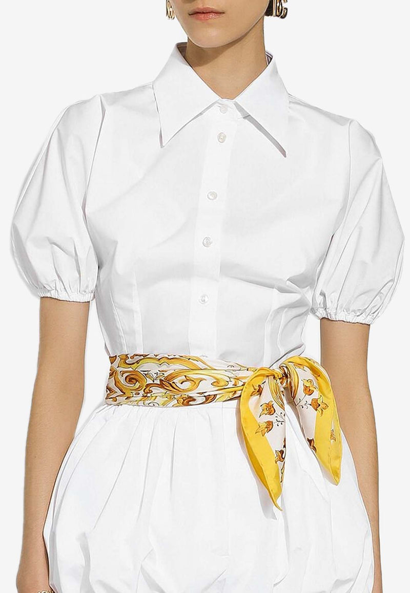 Dolce 
Gabbana Puff-Sleeved Poplin Shirt F5S64T FU5T9 W0800 White